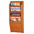 Latestluxury Cascade 4 Pocket Magazine Rack - Black & Medium Oak LA3964455